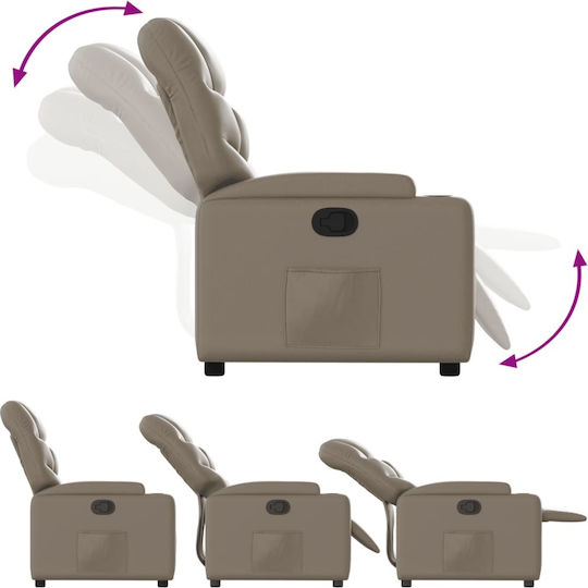 Relax Armchair with Footstool from Leatherette Cappuccino 74x89x100cm