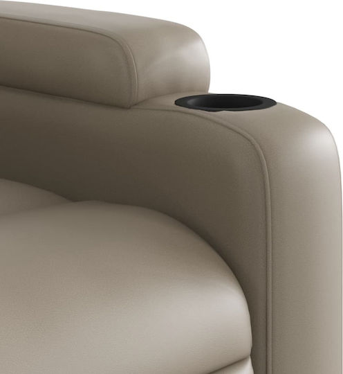 Relax Armchair with Footstool from Leatherette Cappuccino 74x89x100cm