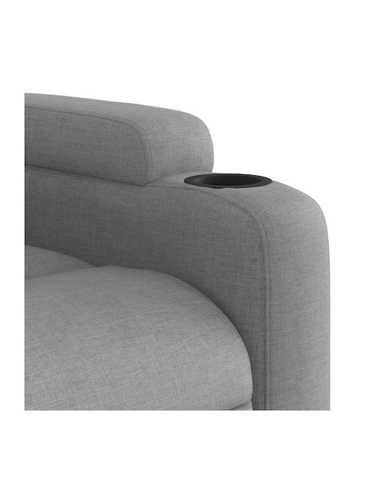Πολυθρόνα Relax με Υποπόδιο Ανοιχτό Γκρι 74x89x100cm