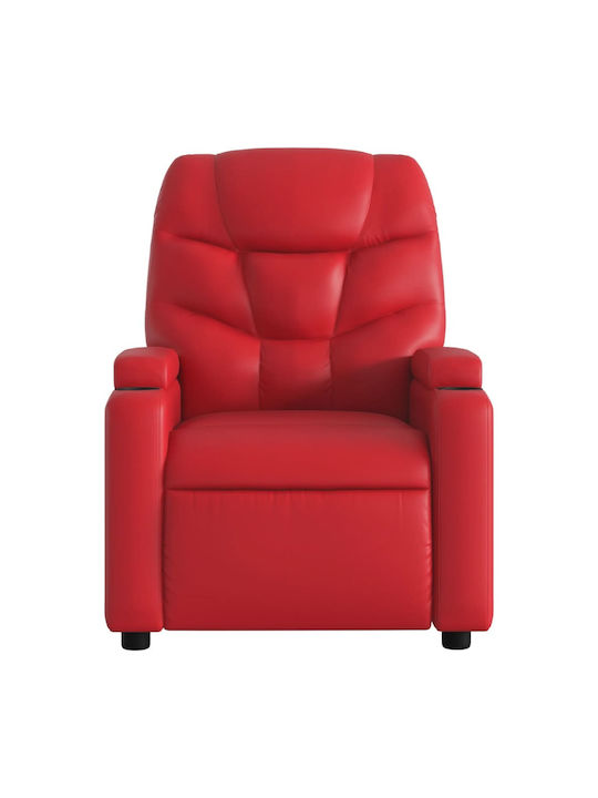 Relaxsessel mit Fußhocker aus Kunstleder Red 74x89x100cm