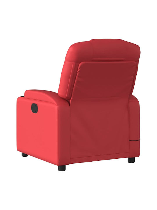 Relax Armchair Massage with Footstool from Leatherette Red 74x89x100cm