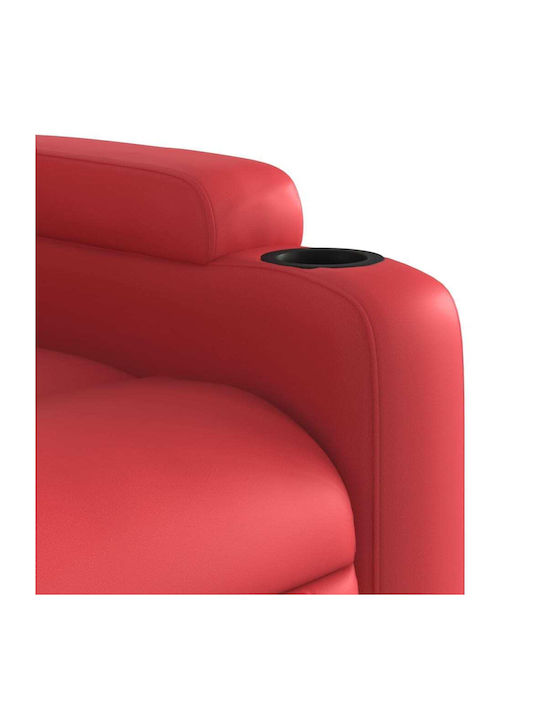 Relax Armchair Massage with Footstool from Leatherette Red 74x89x100cm