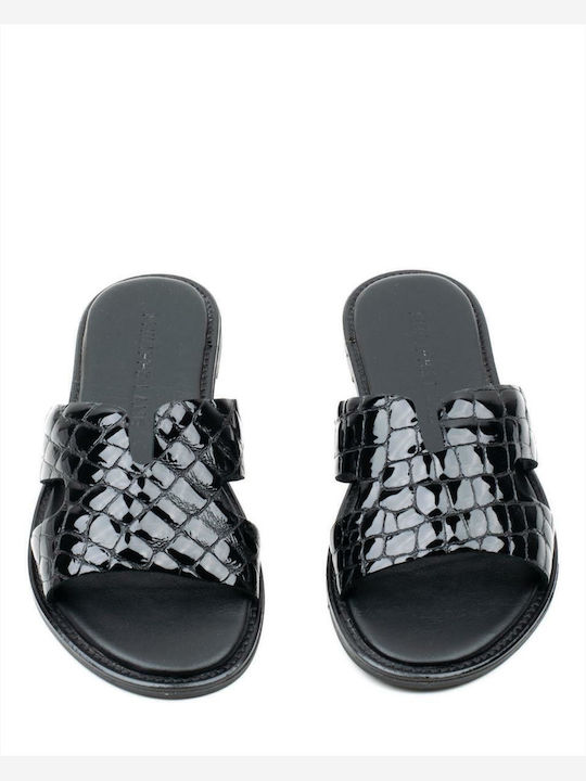 10141 Leder Flache Sandalen für Damen croco