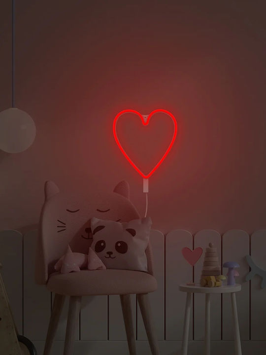 Παιδικό Φωτιστικό Τοίχου Led Ginga Neon Heart