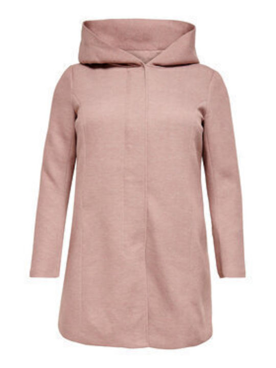 Women's Pink Coat with Buttons