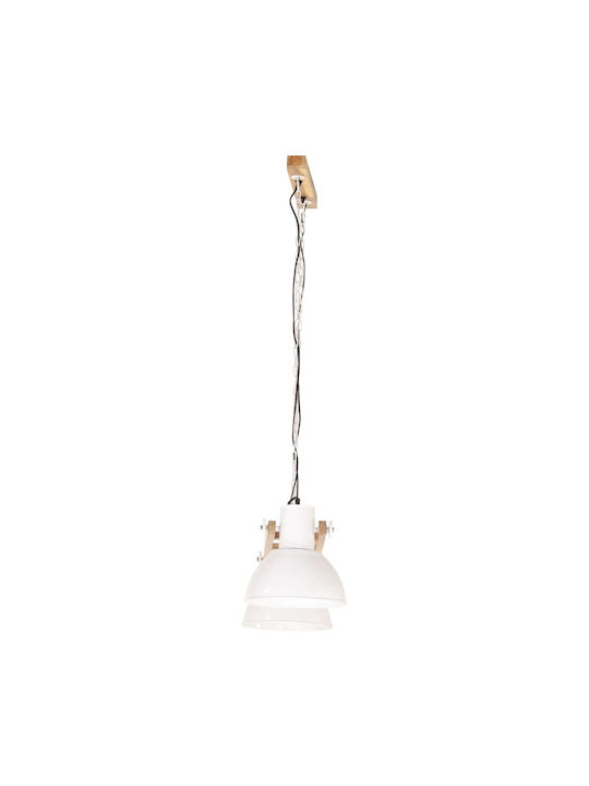 vidaXL Industrial Pendant Light White with Socket E27 29x28cm