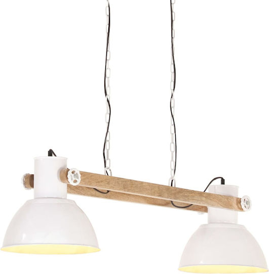 vidaXL Industrial Pendant Light White with Socket E27 29x28cm