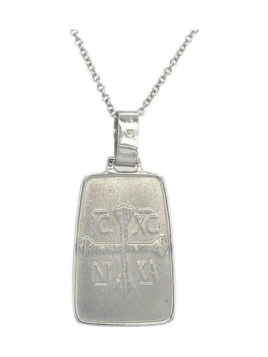 Xryseio Heilige Ikone Kinder Amulett aus Weißgold 14K FL1146