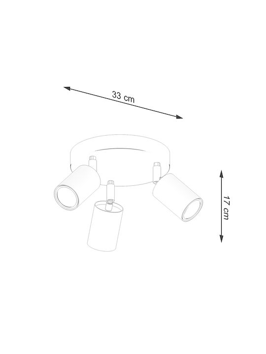 Sollux Spot with 10 Lights and with Socket GU10 in White Color