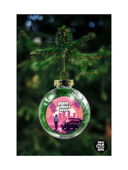 Christmas Plastic Ball Ornament Transparent 8cm