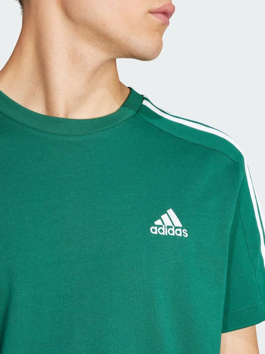 Adidas Single Jersey 3-stripes T-shirt Bărbătesc cu Mânecă Scurtă Verde