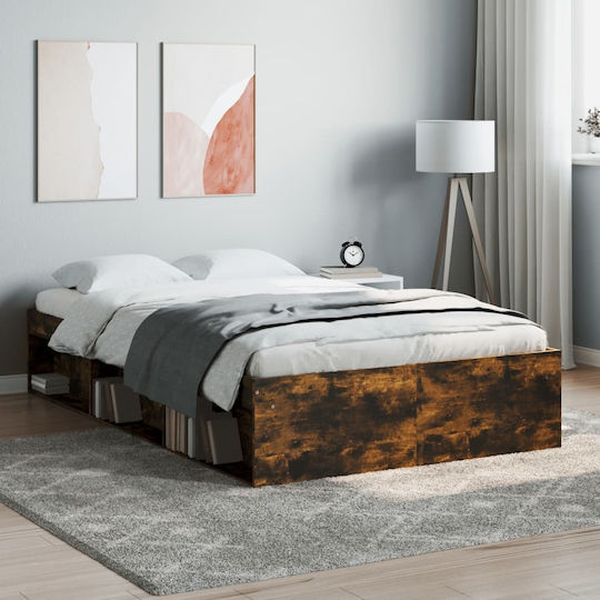 Kinderbett Klassisch Semi-Doppel mit Stauraum Braun für Matratze 120x190cm