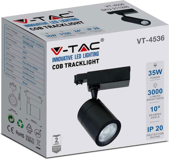 V-TAC Einzel LED Kaltweiß Spot in Schwarz Farbe