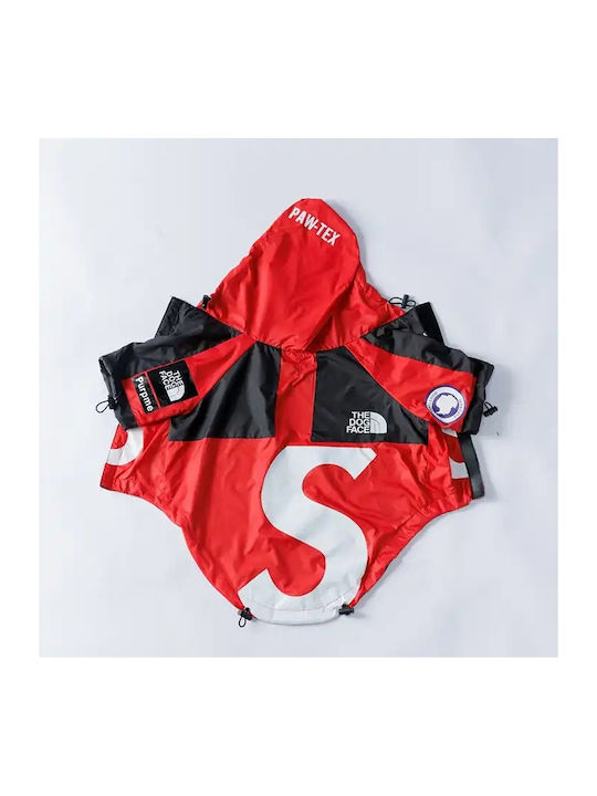 Red Waterproof Dog Coat with Hood