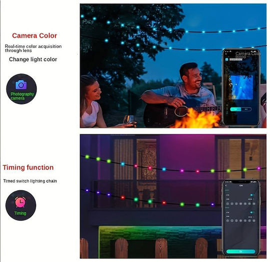 Powertech Smart Ταινία LED USB 5V RGB Φως 15m με Τροφοδοτικό & Τηλεχειριστήριο