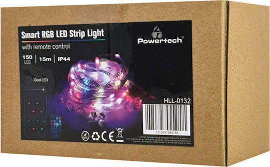 Powertech Smart Ταινία LED USB 5V RGB Φως 15m με Τροφοδοτικό & Τηλεχειριστήριο