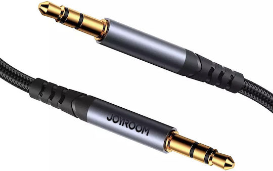 Joyroom 3,5mm Klinkenkabel 3,5mm Stecker - 3,5mm Stecker Schwarz 1,2m mit Vergoldeten Anschlüssen SY-A08