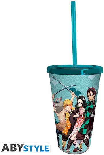Abysse Tumbler Glass Cocktail/Drinking made of Plastic with straw 470ml