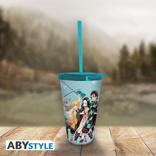 Abysse Tumbler Glass Cocktail/Drinking made of Plastic with straw 470ml