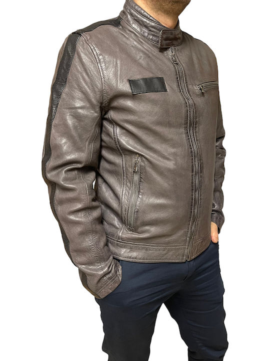 Leather Jacket Biker Charcoal