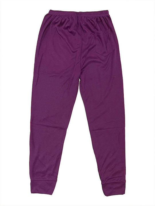 Ustyle Winter Women's Pyjama Set Cotton Purple