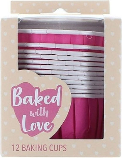 Форми за печене от хартия с незалепващо покритие Baked Love, малки, 12 бр., фуксия Форми за печене от хартия с незалепващо покритие Baked Love, малки, 12 бр., фуксия
