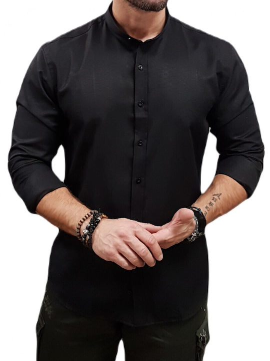 Μακρυμάνικo Πουκάμισο σε Στενή Γραμμή Black