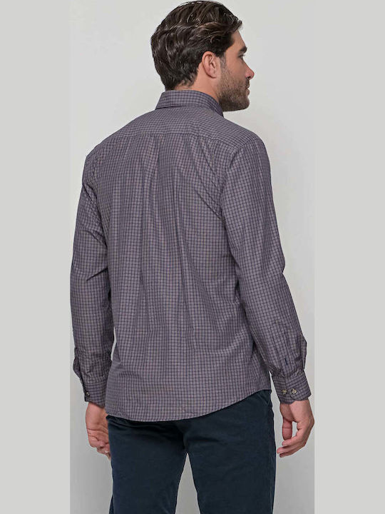 Long-sleeved Shirt Checked Brown-blue