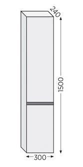 Furnibath Floor Bathroom Column Cabinet L30xD24xH150cm White