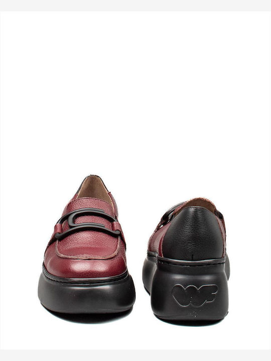Δερμάτινα Γυναικεία Loafers σε Κόκκινο Χρώμα