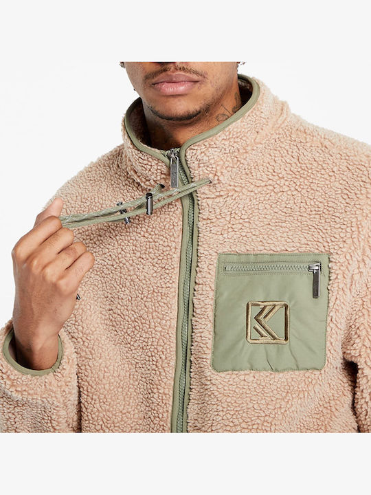 Men's Fleece Cardigan Beige