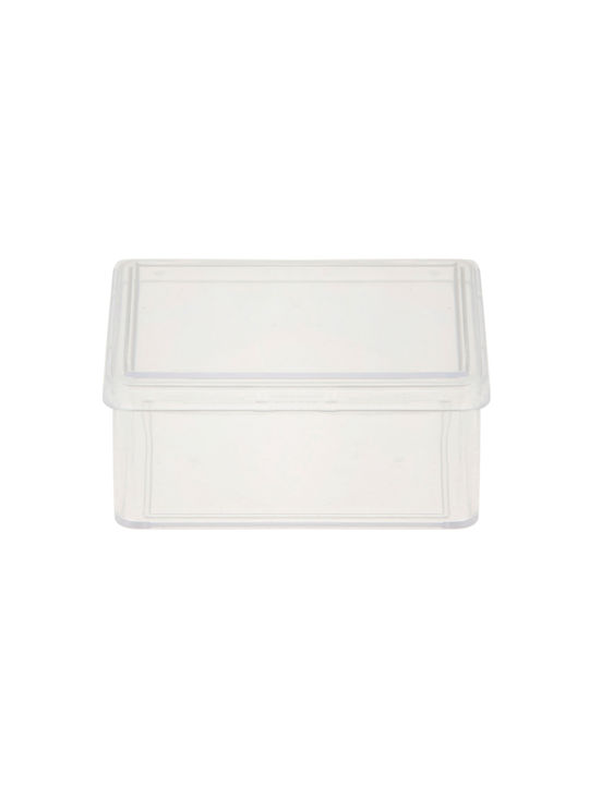 Plastic Storage Box with Lid 6.2x6.2x3cm 1pcs