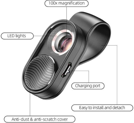 Apexel Phone Camera Lens Set Microscope 100x