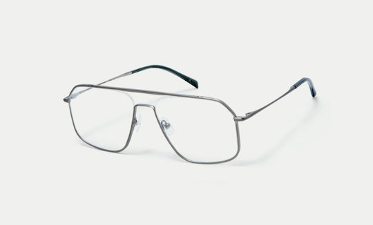 Gigi Barcelona Men's Metal Prescription Eyeglass Frame Made of Titanium Silver 8114/9
