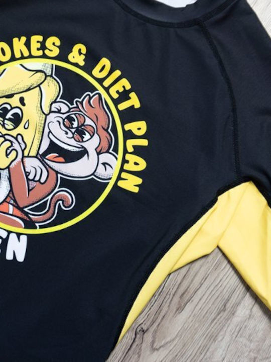 Chosen Chokes & Diet Ανδρική Κοντομάνικη Μπλούζα CHRS125 για Jiu-Jitsu Μαύρη