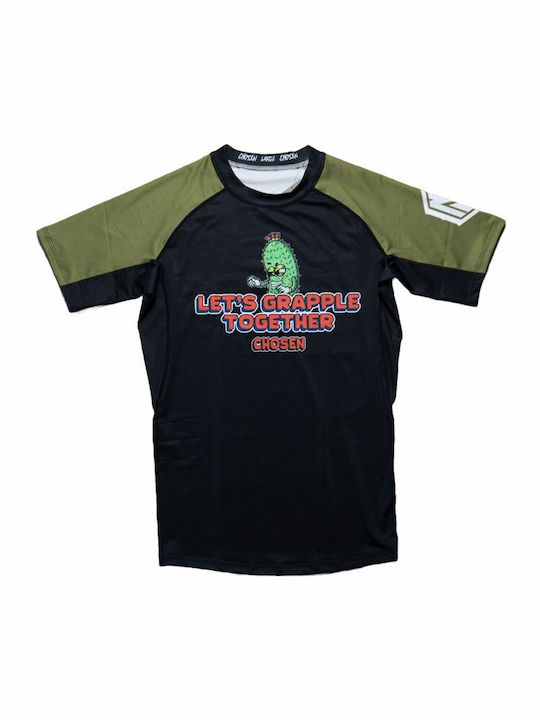 Chosen Lets Grapple Short Sleeve Shirt CHRS128 for Jiu-Jitsu Black