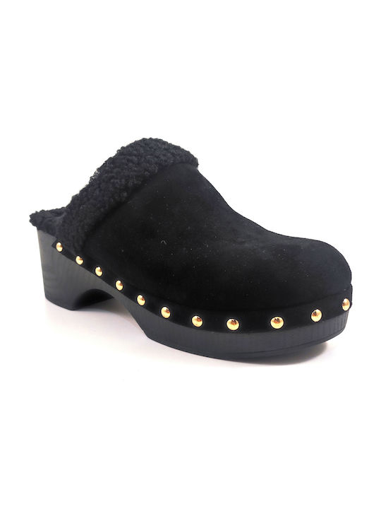 Pegabo Mules mit Chunky Hoch Absatz in Schwarz Farbe