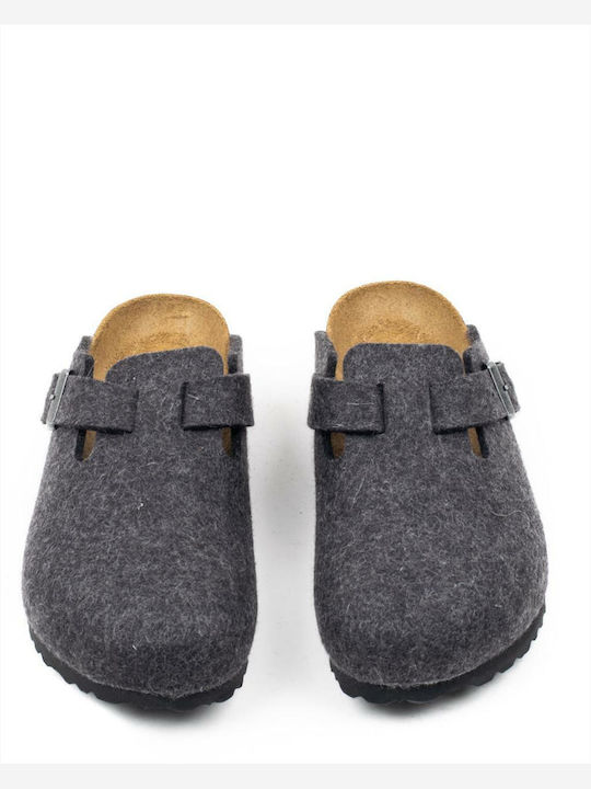 Boston Closed Woolen Women's Slippers Gray Narrow Fit