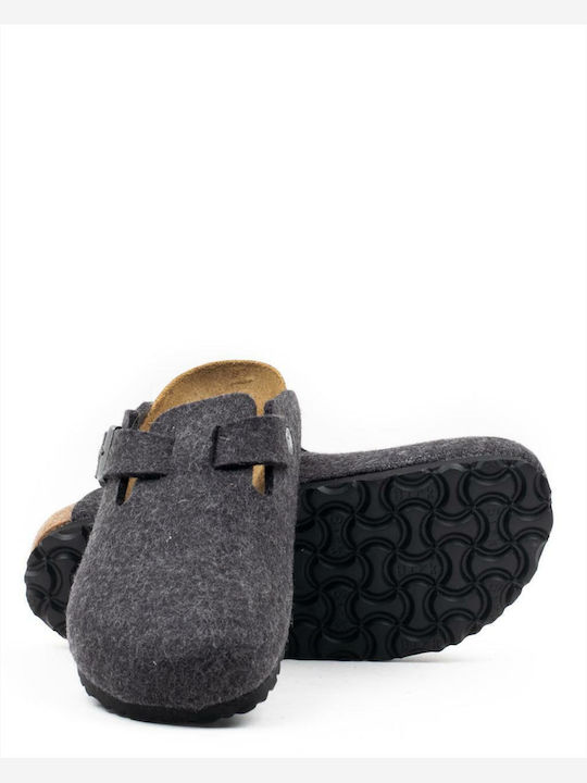 Boston Closed Woolen Women's Slippers Gray Narrow Fit