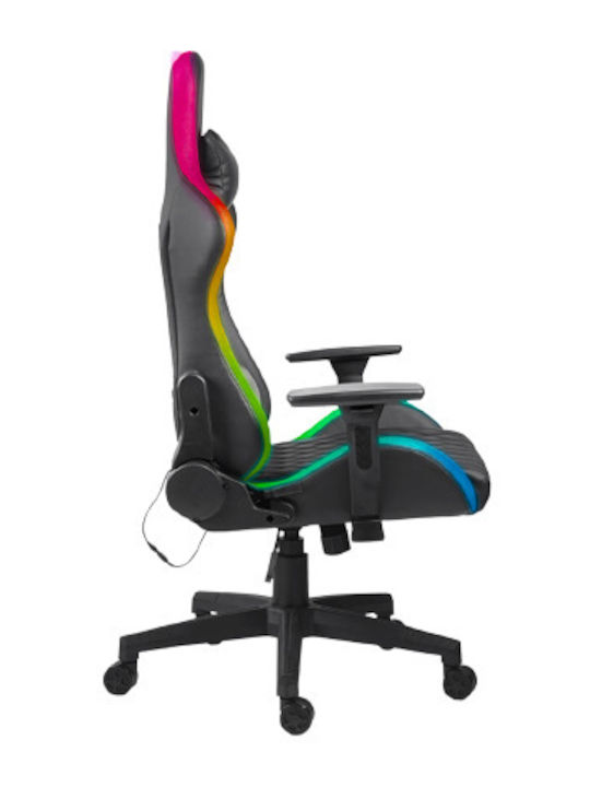 Havit GC907 Καρέκλα Gaming Δερματίνης με Ρυθμιζόμενα Μπράτσα και RGB Φωτισμό Μαύρη
