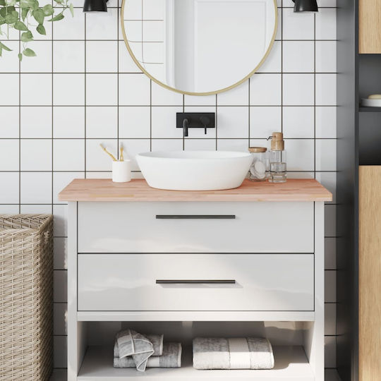 vidaXL Wood Countertop without Sink L100xW60xH2.5cm Beech wood solid wood