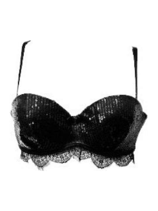 Fontana di Vita Unterwäsche-Set für Damen BH mit Zeichenfolge Black