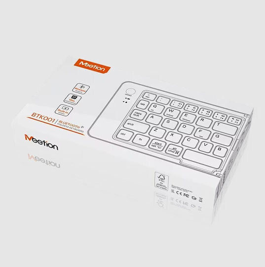 Meetion MT-BTK001 Ασύρματο Bluetooth Πληκτρολόγιο Αγγλικό US