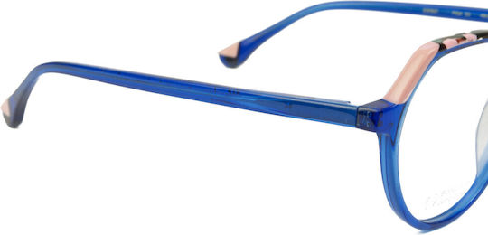 Woodys Barcelona Women's Acetate Prescription Eyeglass Frame Blue 230507