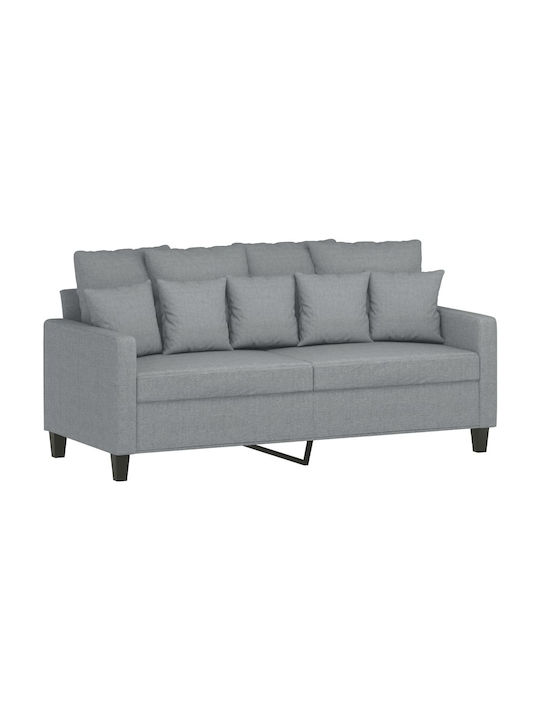 Living Room Furniture Set 3-Seater & 2-Seater & Stool Gray