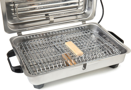 Roller Kappatos Tabletop Electric Grill Grill 1200W Inox with Lid 38cmx24.5cmcm