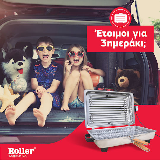 Roller Kappatos Tabletop Grătar Electric Grătar 1200W Grătare electrice cu Capac 38bucx24.5buccm