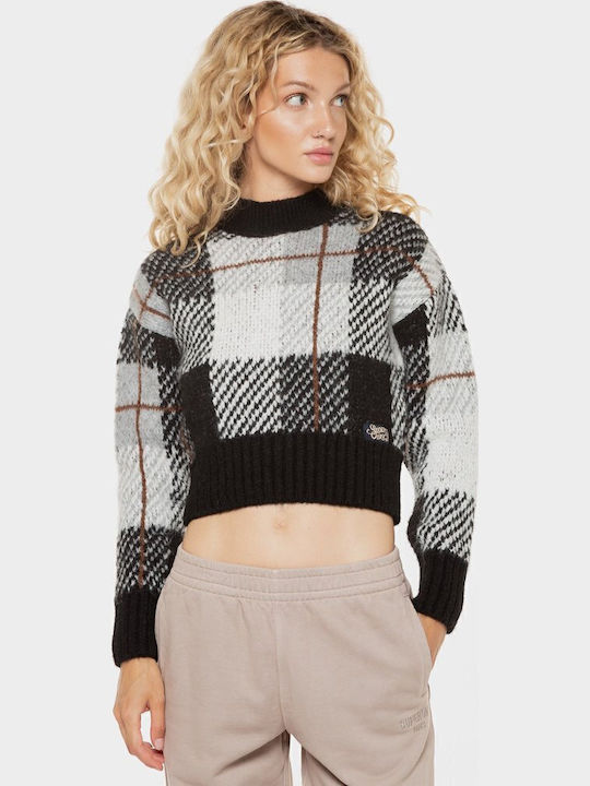 'boxy Women's Long Sleeve Sweater Checked Multicolour