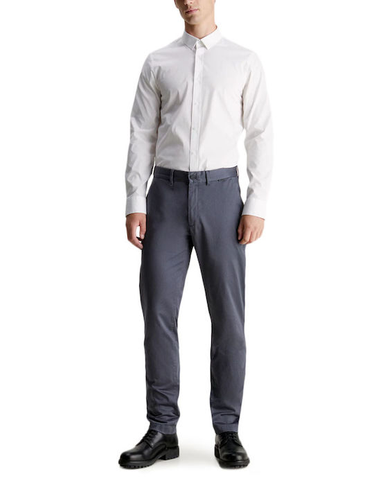 Calvin Klein Men's Trousers Chino Elastic in Slim Fit Iron Gate