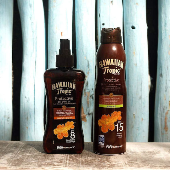 Hawaiian Tropic Argan Oil SPF15 Wasserdichte Sonnencreme Lotion für den Körper SPF15 im Spray 177ml